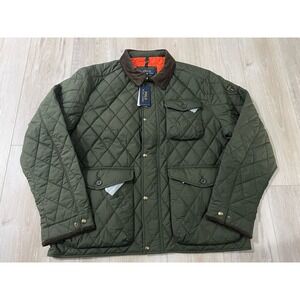 Polo Ralph Lauren The Beaton Corduroy Collar Quilted Green Jacket (Sz 2XL)